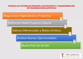 Diagrama de fases para tutoría de desarrollo estratégico y transformación del modelo de negocio